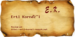 Ertl Kornél névjegykártya