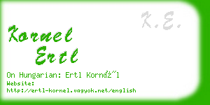 kornel ertl business card